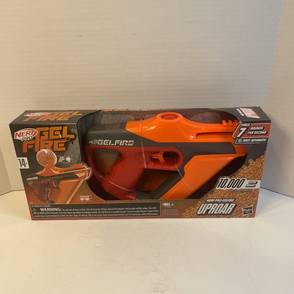 Nerf Blaster Orange Pro Gelfire Uproar Fully Auto 10k Rounds F9220